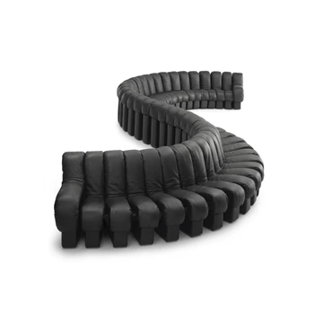 Verstelbare salon Snake DS-600 leder zwart De Sede