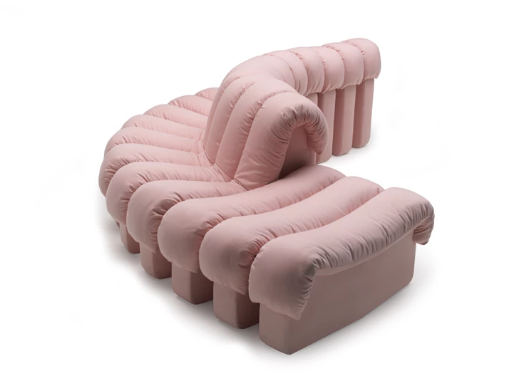 Verstelbare salon Snake DS-600 stof roze De Sede