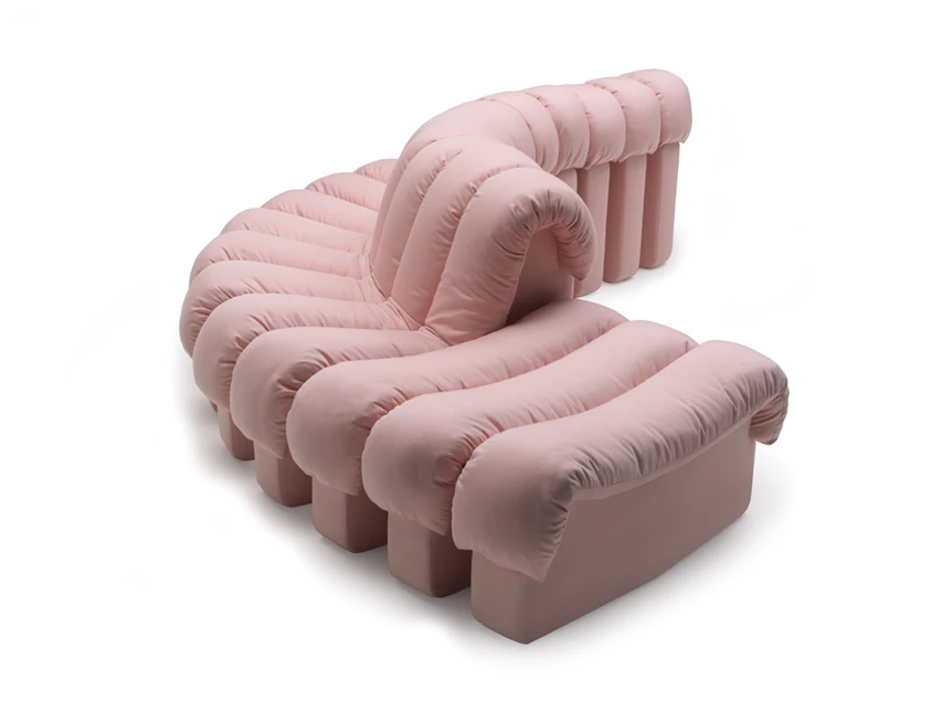 Verstelbare salon Snake DS-600 stof roze De Sede