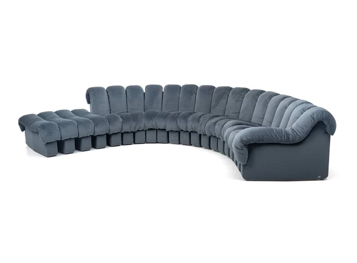 Verstelbare salon Snake DS-600 stof blauw De Sede