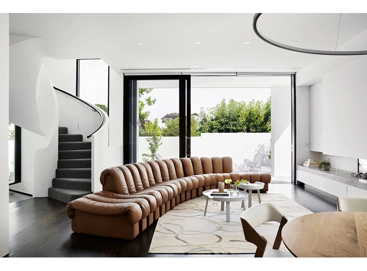 Sfeerfoto Verstelbare salon Snake DS-600 leder cognac De Sede