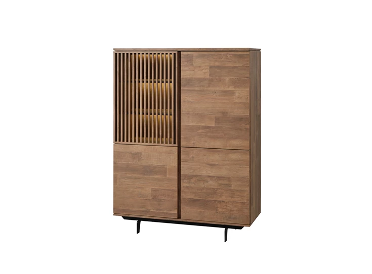 Barkast Slato BAR1 evan eetkamer belgisch K670 old teak met verlichting