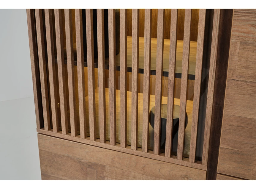 Barkast Slato BAR1 K670CAL old teak met Calacatta white detail verlichting