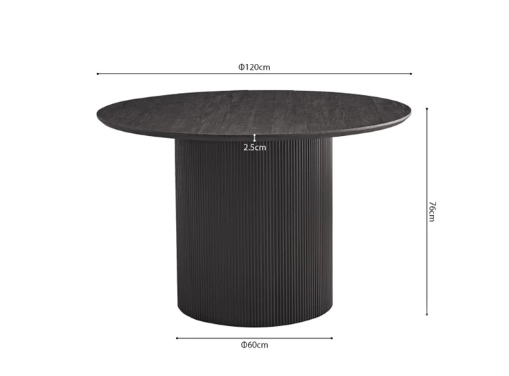 51835-327.80 TAFEL 'LAGOS' 120 CM ROND DECOR DONKERBRUIN rousseau product afmetingen