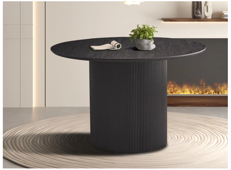 51835-327.80 TAFEL 'LAGOS' 120 CM ROND DECOR DONKERBRUIN rousseau sfeerbeeld