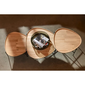 Bovenkant Salontafel Amazone massief eik Passe Partout