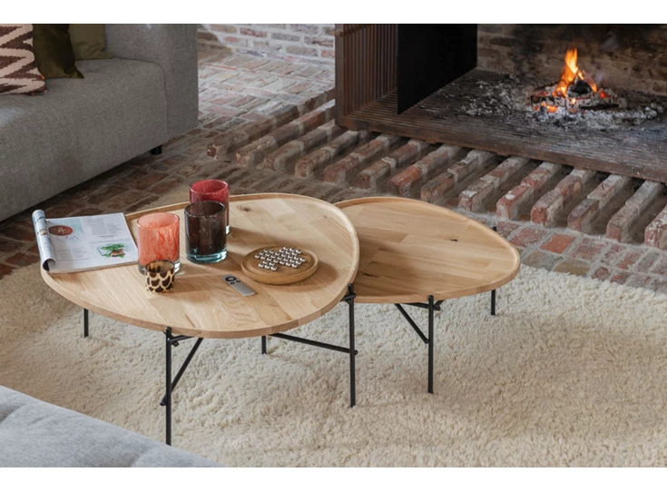 Set Salontafel Amazone massief eik Passe Partout