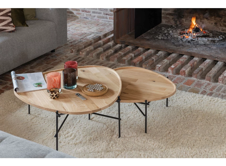 Set Salontafel Amazone massief eik Passe Partout