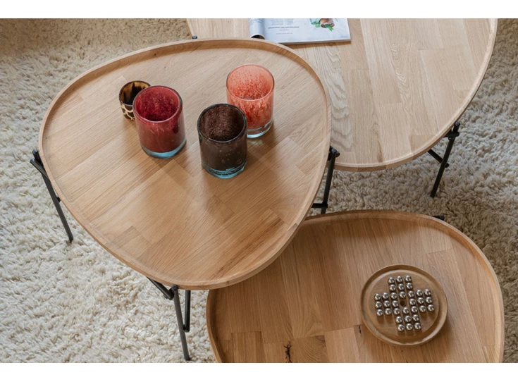 Bovenaanzicht Salontafel Amazone massief eik Passe Partout