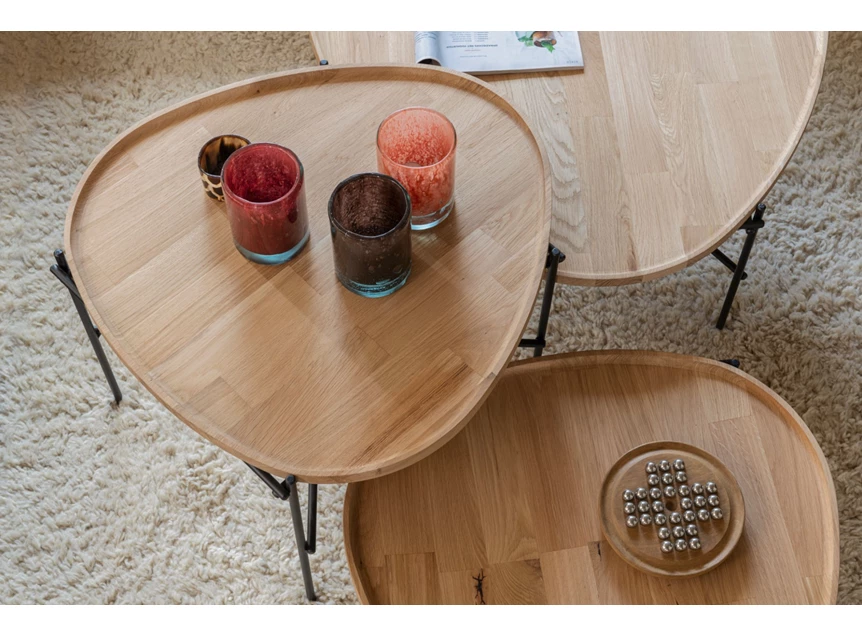 Bovenaanzicht Salontafel Amazone massief eik Passe Partout