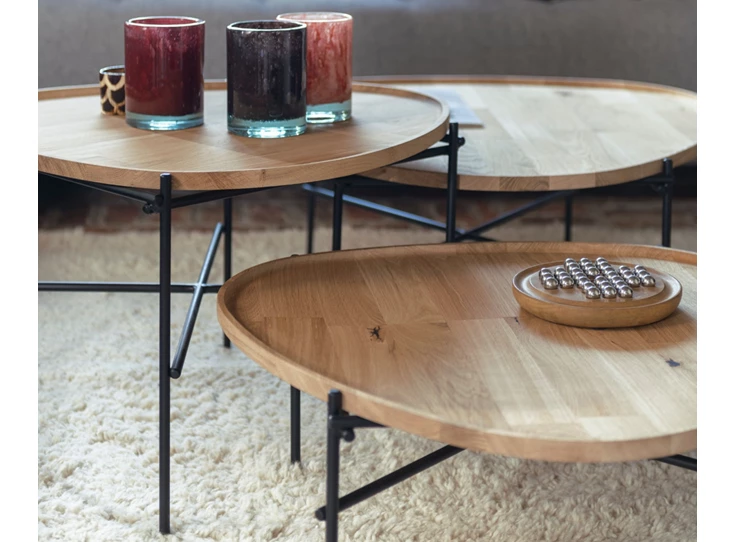 Zijkant Salontafel Amazone massief eik Passe Partout