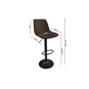 5580-1 barstoel Barcelona pu donkerbruin schuin vooraanzicht productfoto rousseau afmetingen