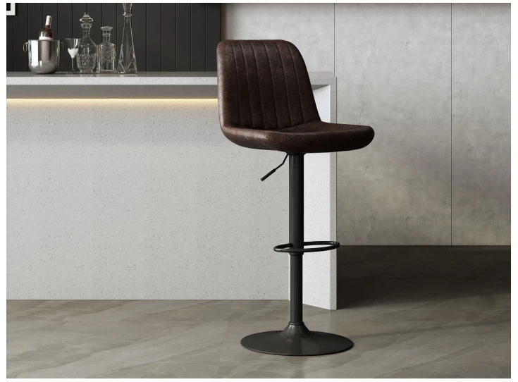 5580-1 barstoel Barcelona pu donkerbruin schuin vooraanzicht sfeerbeeld rousseau