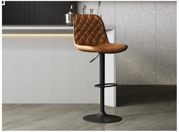 5570-4 madrid barstoel verstelbaar hoogte rousseau cognac schuin vooraanzicht sfeerbeeld