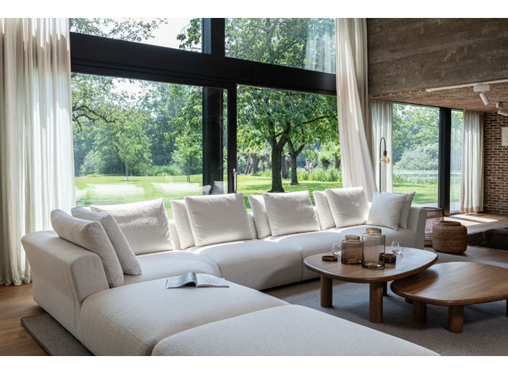 Zijde Hoeksalon Boombastic stof Bobby Shell White Passe Partout