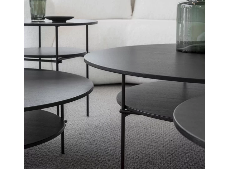 Zijkant Salontafels Ufo oak black Passe Partout