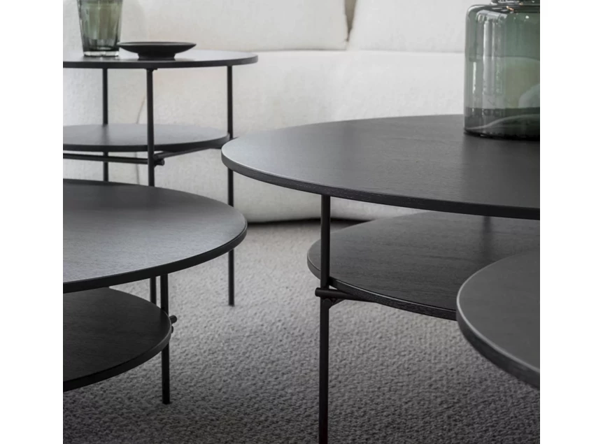 Zijkant Salontafels Ufo oak black Passe Partout