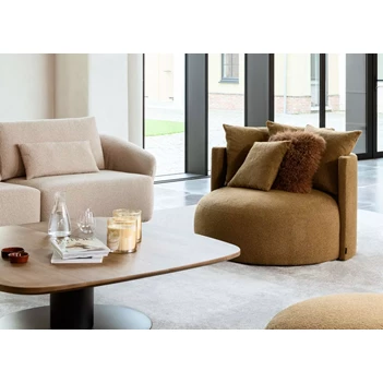 Lounge Pastille bijzetzetel stof oker Passe Partout