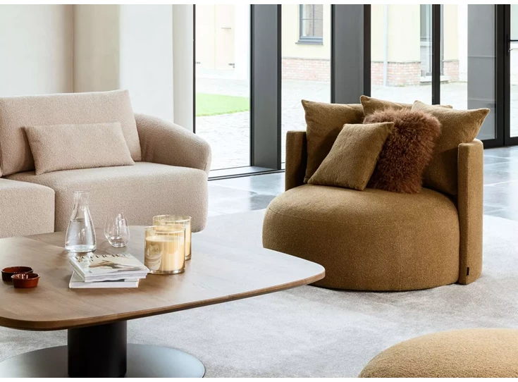 Lounge Pastille bijzetzetel stof oker Passe Partout