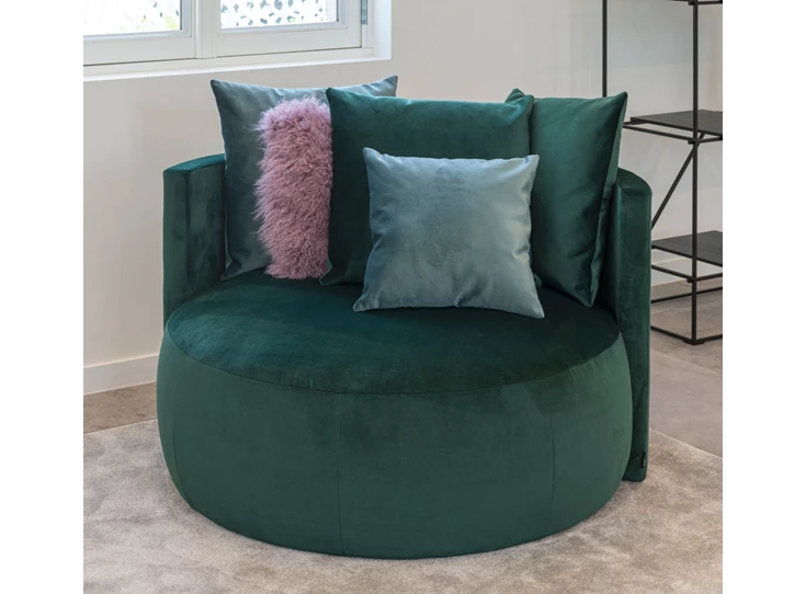 Lounge Pastille bijzetzetel stof velvet petrol Passe Partout
