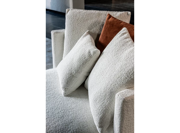 Detail Lounge Pastille bijzetzetel stof bouclé wit Passe Partout