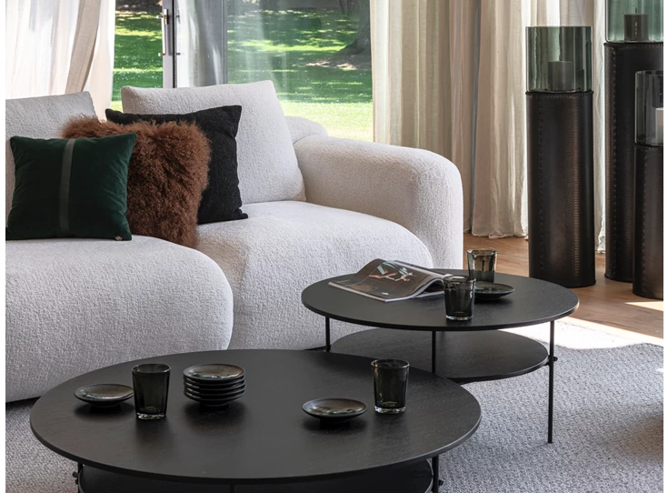 Detail Salon Bombino met schuin afsluitelement stof Passe Partout