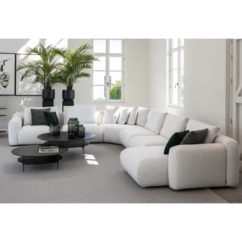 Grote hoeksalon Bombino stof wit Passe Partout