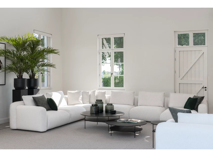 Front Grote hoeksalon Bombino stof wit Passe Partout