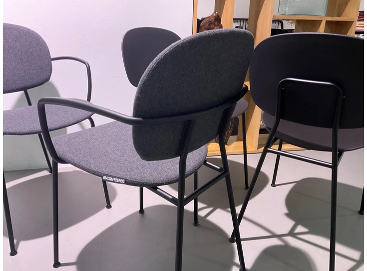 Achterkant Stoelen Tondina set zwart frame stof grijs Infiniti