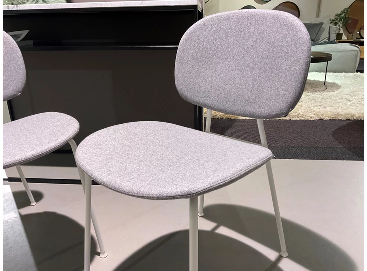 Front Stoel Tondina frame wit bekleding stof lichtgrijs Infiniti