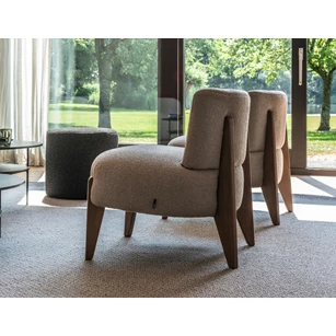 Low Dining Chair Azul bijzetzetel stof Passe Partout