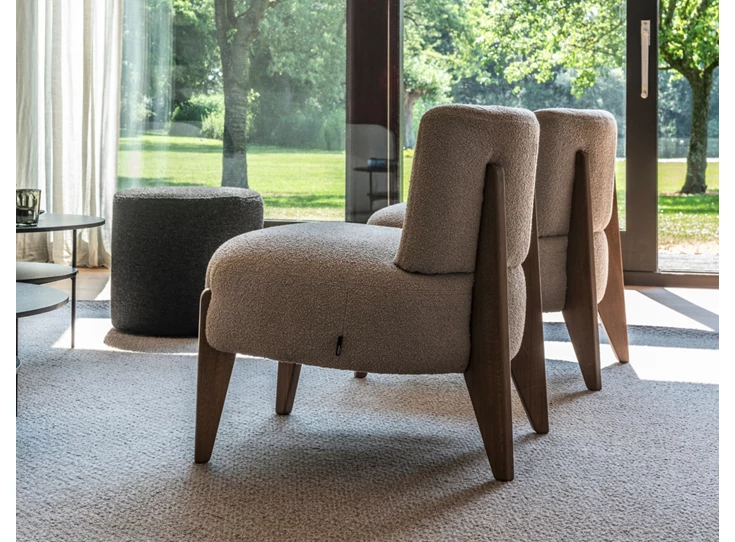 Low Dining Chair Azul bijzetzetel stof Passe Partout