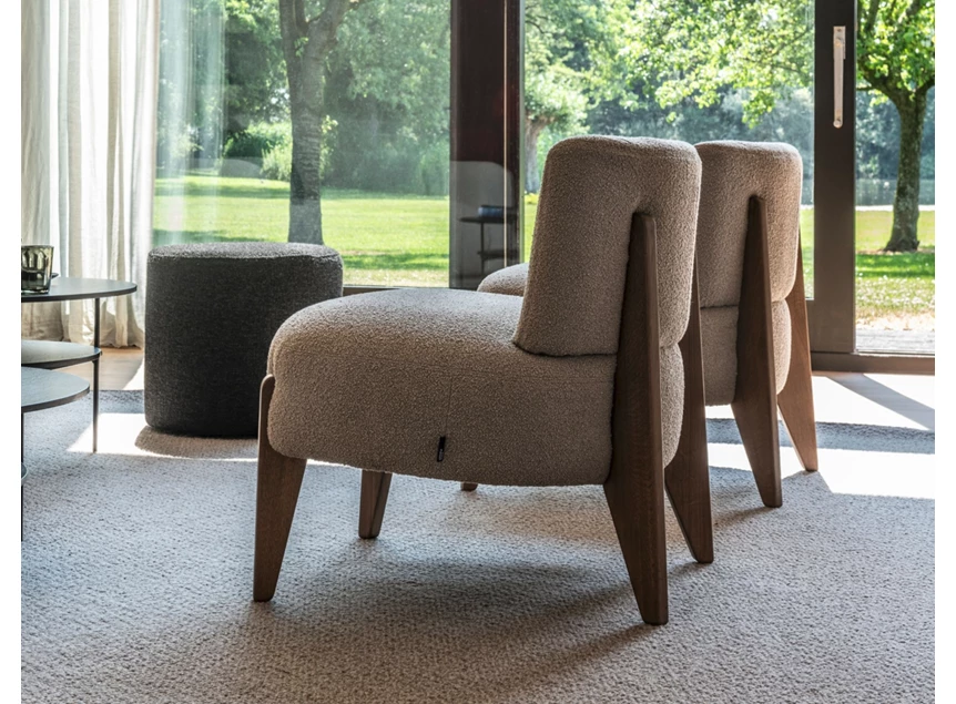 Low Dining Chair Azul bijzetzetel stof Passe Partout