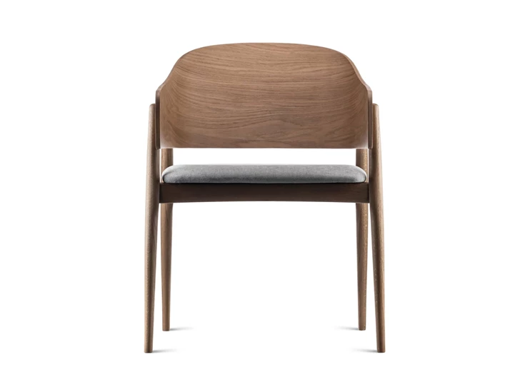 Front Armstoel Lofty Wood eik naturel stof grijs Estetica Home