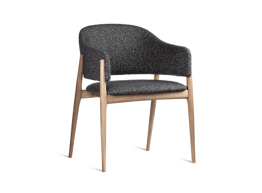 Armstoel Lofty eik naturel stof donkergrijs Estetica Home