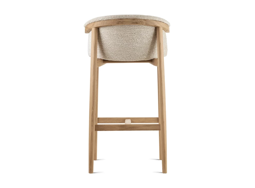Achterkant Barstoel Merano Hoker eik naturel stof beige Estetica Home