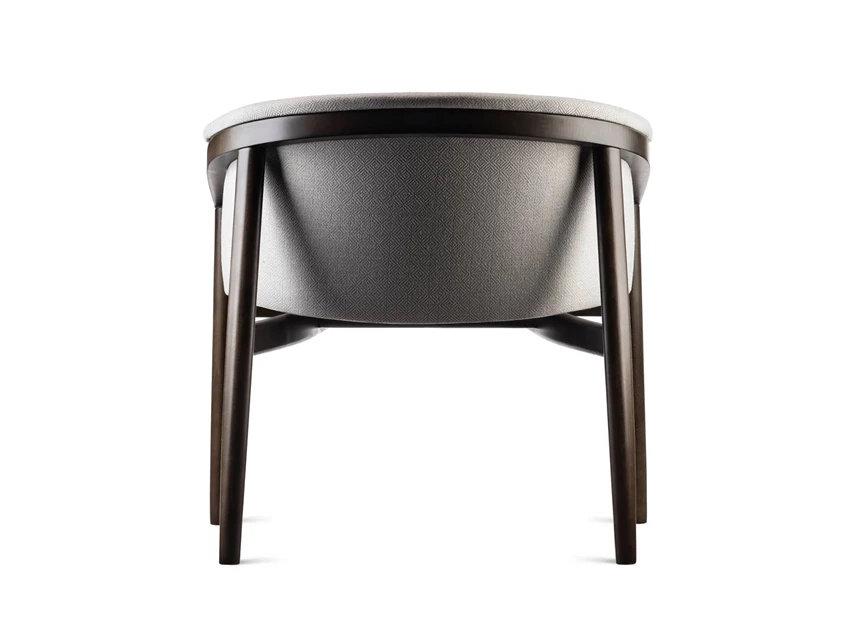 Achterkant Lounge Chair Merano bijzetzetel eik donkerbruin stof beige Estetica Home