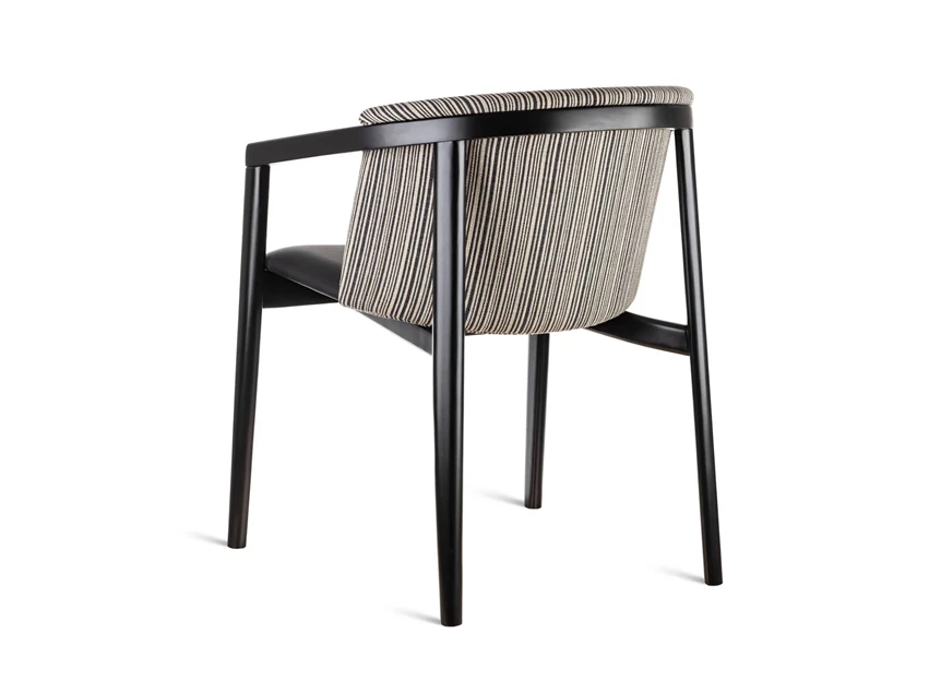 Zijde Armstoel Merano beuk zwart combi stof en leder Estectica Home