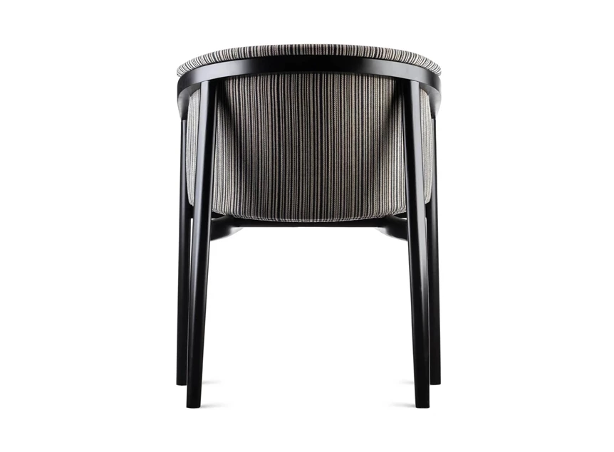 Achterkant Armstoel Merano beuk zwart combi stof en leder Estectica Home