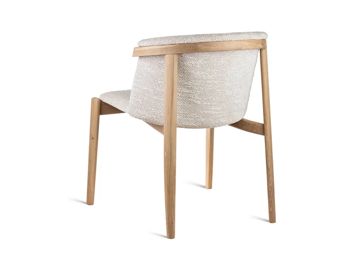 Zijde Stoel Merano eik naturel stof beige Estetica Home