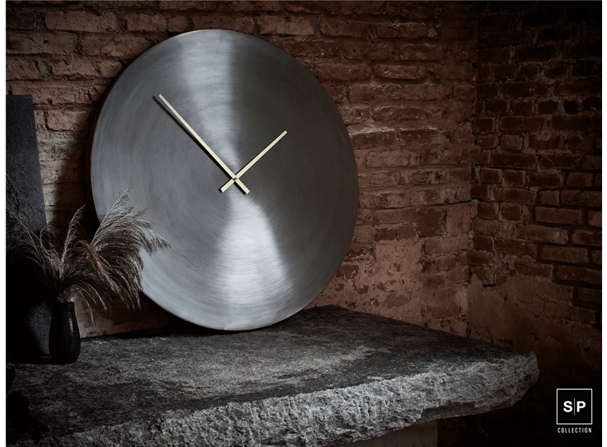 825025 zone modern Ø38cm metaal zwarte wijzers s&p salt and pepper klok wandklok goud