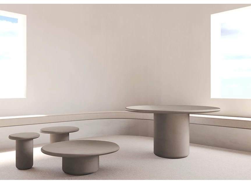 Collectie Tafel Usoo rond mortex stone Muundo by PR Living