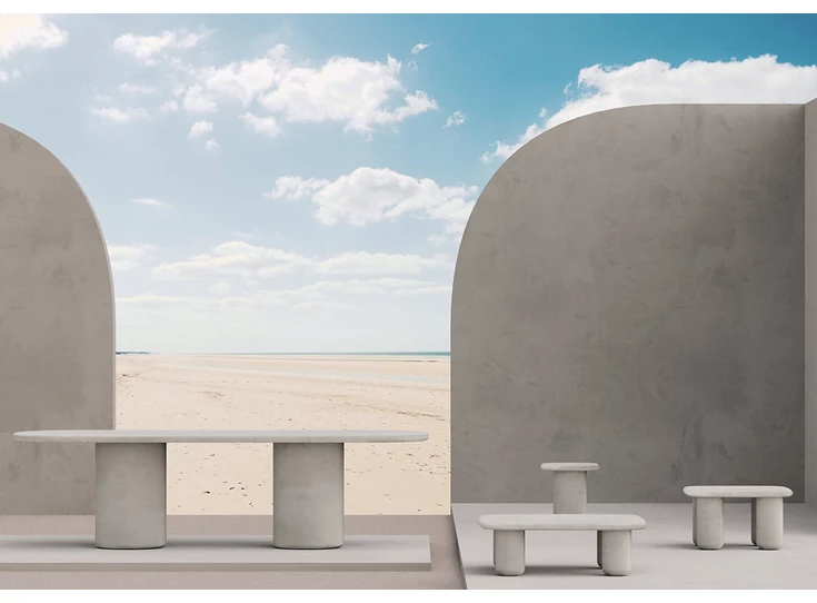 Collectie Tafel Haaki bootvorm ovaal mortex salt Muundo PR Living