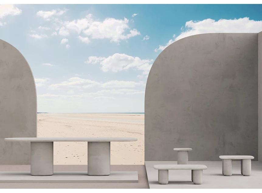 Collectie Tafel Haaki bootvorm ovaal mortex salt Muundo PR Living