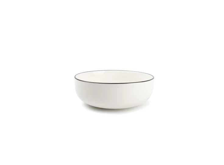 850011 studio base s&p wit servies zwart randje salt and pepper kom Ø17,5 new china bone