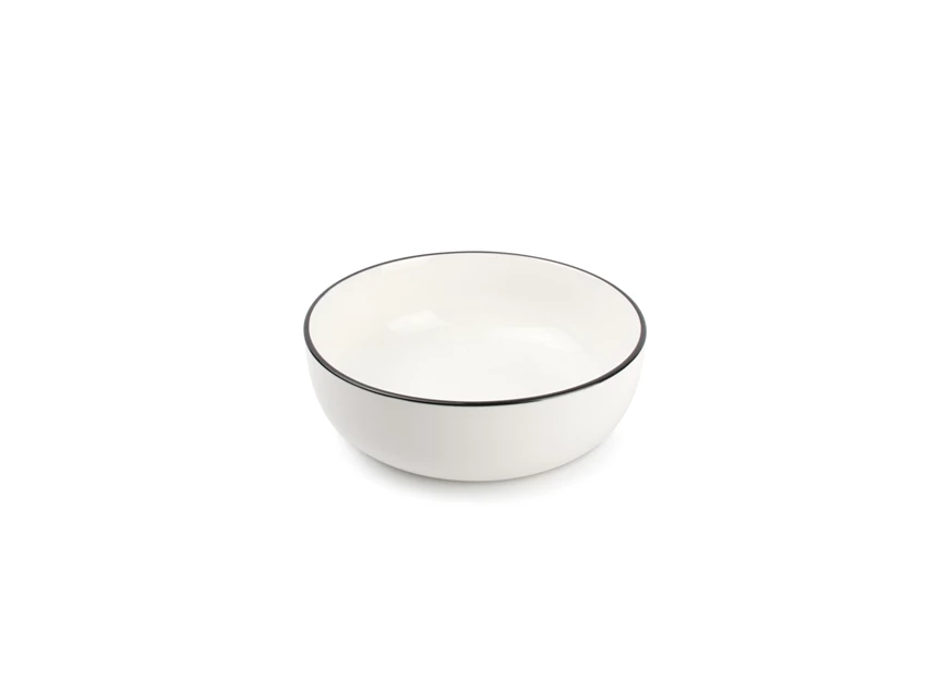 850011 studio base s&p wit servies zwart randje new china bone salt and pepper kom Ø17,5