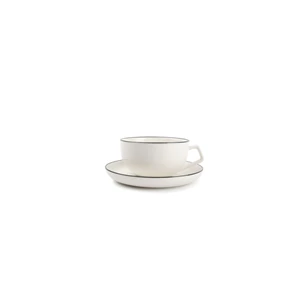 850015 studio base s&p wit servies zwart randje new china bone salt and pepper kop schotel 22cl