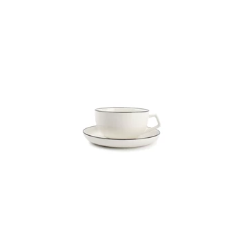850015 studio base s&p wit servies zwart randje new china bone salt and pepper kop schotel 22cl