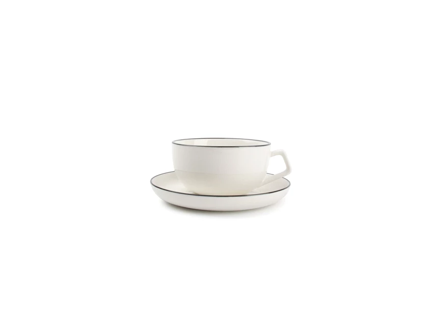 850015 studio base s&p wit servies zwart randje new china bone salt and pepper kop schotel 22cl