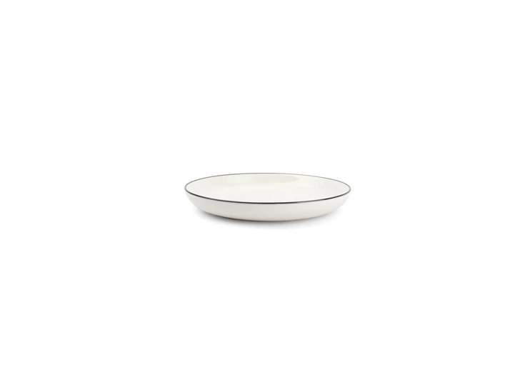 850015 kop salt and pepper zwart randje new china bone schotel 22cl s&p wit servies studio base